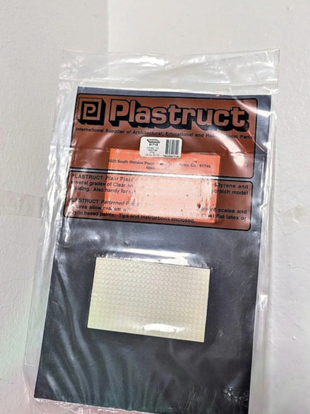 Plastruct G Scale Tread Plate Gray ABS 91712